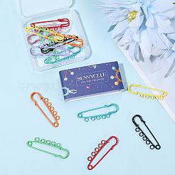 18Pcs 9 Colors Spray Printed Iron Brooch Findings&nbsp;IFIN-SC0002-08