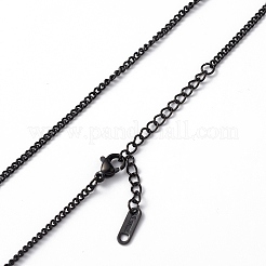 304 Stainless Steel Curb Chain Necklace for Men Women&nbsp;NJEW-K245-015B