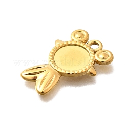 304 Stainless Steel Pendant Cabochon Settings&nbsp;STAS-E545-04E-G