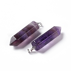 Natural Amethyst Double Terminated Pointed Pendants&nbsp;G-G926-01P-05