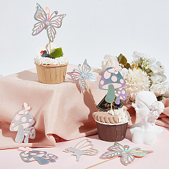 12 Sets 3 Styles Mushroom Fairy Butterfly Cake Topper Sets&nbsp;DIY-SC0024-82