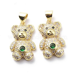 Brass Cubic Zirconia Pendants&nbsp;KK-G446-26G-03