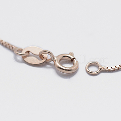 925 Sterling Silver Box Chain Necklaces&nbsp;STER-F039-40cm-04RG