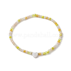 5Pcs 5 Styles Facete Rondelle Glass Beaded Stretch Bracelets&nbsp;BJEW-JB10332