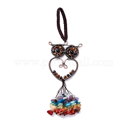 Natural Tiger Eye Big Pendant Decorations&nbsp;G-P459-05B
