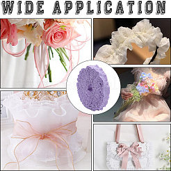 20 Yards Ruffled Polyester Elastic Lace Trim&nbsp;EW-WH0018-01B