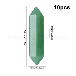 10Pcs  Faceted Natural Green Aventurine Healing Stones&nbsp;G-SC0001-62