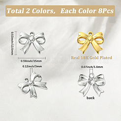 16Pcs 2 Colors Ion Plating(IP) 304 Stainless Steel Charms&nbsp;STAS-SC0010-51