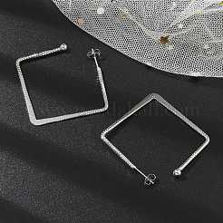 304 Stainless Steel Square Stud Earrings for Women&nbsp;EJEW-M089-06P