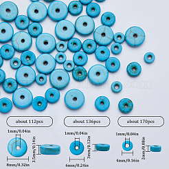 3 Strands 3 Sizes Dyed Synthetic Turquoise Dyed Beads Strands&nbsp;TURQ-SC0001-16