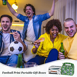 16Pcs 2 Colors Football Print Paper Boxes with Handle Hole&nbsp;CON-OC0001-62
