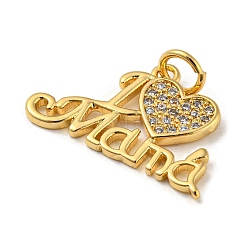 Mother's Day Heart with Word I Love Mama Charms&nbsp;KK-A200-14G