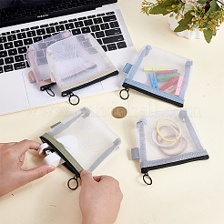 5Pcs 5 Colors Nylon Mesh Storage Zipper Bags&nbsp;ABAG-CN0001-60