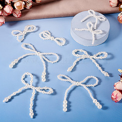 8Pcs 4 Styles Plastic Imitation Pearl Beaded Bowknot Ornament Accessories&nbsp;KY-TA0001-40