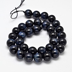 Round Natural Tiger Eye Bead Strands&nbsp;G-L446-01-8mm