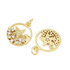 Brass Micro Pave Cubic Zirconia Pendants&nbsp;KK-D005-06D-G