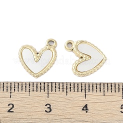 304 Stainless Steel Pave Shell Heart Charms&nbsp;STAS-L022-403G