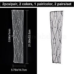 2Pairs 2 Colors Elegant Lightning Bolt Pattern Polyester Lace Arm Sleeves&nbsp;AJEW-CP0001-42