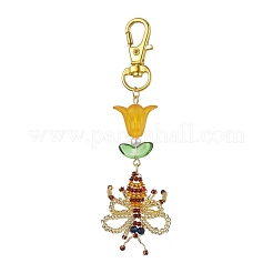 Bees Handmade Glass Seed Beads Pendants Decorations&nbsp;HJEW-MZ00069