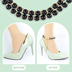 4Pcs 2 Colors Round Resin Imitation Pearl Anti-Loose High Heel Shoelaces&nbsp;AJEW-PH0011-56B