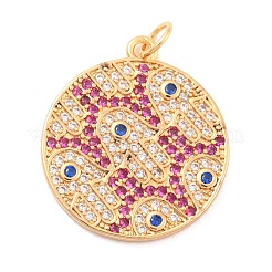Eco-Friendly Brass Micro Pave Cubic Zirconia Pendants&nbsp;KK-K268-34G
