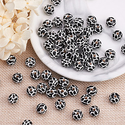 Printed Natural Wooden Beads&nbsp;WOOD-TA0001-57