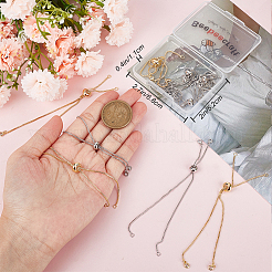 10Pcs 2 Colors Adjustable Brass Slider Bracelet Making&nbsp;MAK-BBC0001-33B