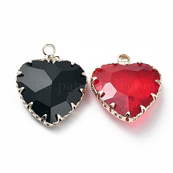 Brass and K9 Glass Pendants&nbsp;KK-Z031-19KCG