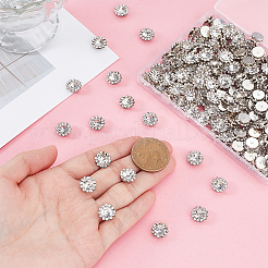 200Pcs Iron Glass Flower Buckles&nbsp;IFIN-ME0001-31