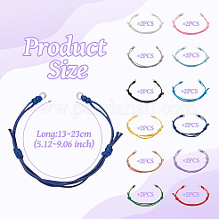 24Pcs 12 Colors Adjustable Waxed Polyester Braided Bracelet Makings&nbsp;AJEW-TAC00015