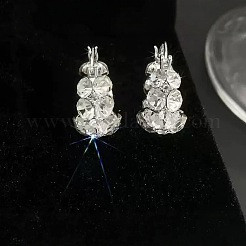 Brass & Crystal Rhinestone Hoop Earrings&nbsp;FS-WG0779A-01