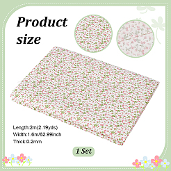 2M Printed Flower Pattern Cotton Fabric&nbsp;AJEW-PH0009-08B