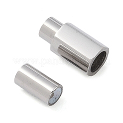 Tarnish Resistant Smooth 304 Stainless Steel Magnetic Clasps with Glue-in Ends&nbsp;STAS-H402-63P-4MM