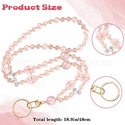Glass & Acrylic Beads Card Holders Neck Strap Chain&nbsp;HJEW-SZ00077