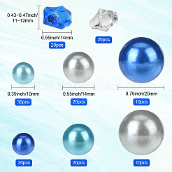160Pcs 8 Colors ABS Plastic Imitation Pearl Round & Nuggets Beads&nbsp;KY-SP0001-60