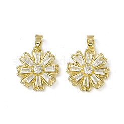 Rack Plating Brass Cubic Zirconia Pendants&nbsp;ZIRC-F130-04G