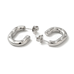 Tarnish Resistant Oval with Star 304 Stainless Steel Stud Earrings&nbsp;EJEW-Z026-13P