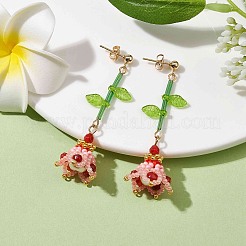 Dyed Natural Agate Dangle Stud Earrings&nbsp;EJEW-MZ00125-01