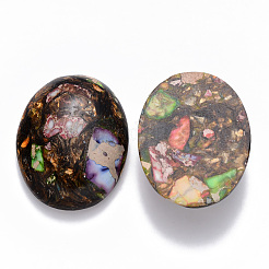 Assembled Synthetic Imperial Jasper and Bronzite  Cabochons&nbsp;G-R457-01A