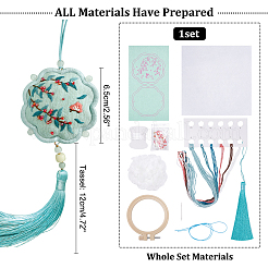 DIY Embroidery Flower Shape Sachet Pendant Decoration Kits&nbsp;DIY-WH0033-57B