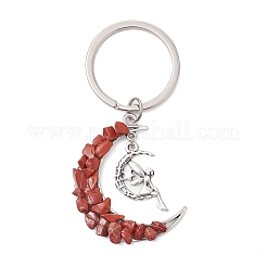 Synthetic Turquoise & Natural Red Jasper White Moonstone Citrine Lapis Lazuli Rose Quartz Keychain&nbsp;KEYC-JKC00969
