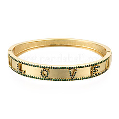 Cubic Zirconia Word Love Hinged Bangle&nbsp;BJEW-N014-021C