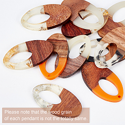 DIY 6 Pairs Oval Resin & Walnut Wood Earring Makings&nbsp;DIY-FH0001-89