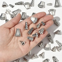 60Pcs 10 Styles Tibetan Style Alloy & Brass & CCB Plastic Bead Cones&nbsp;PALLOY-YW0003-28