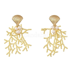 Glass Seed Beaded Stud Earrings for Women&nbsp;EJEW-MZ00781-02