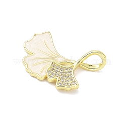 Brass Micro Pave Cubic Zirconia with Enamel Pendants&nbsp;KK-Z134-14G-03