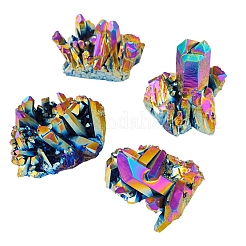 Electroplated Natural Druzy Quartz Crystal Cluster Ornaments&nbsp;PW-WG24416-04