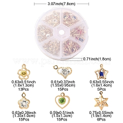 69Pcs 6 Styles Rack Plating Eco-Friendly Iron Pendants&nbsp;FIND-YW0005-89