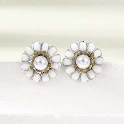 Brass Enamel Stud Earrings&nbsp;KK-CBA8324-27P-04
