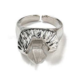 Bullet Glass Open Cuff Rings&nbsp;RJEW-B106-01AS-09